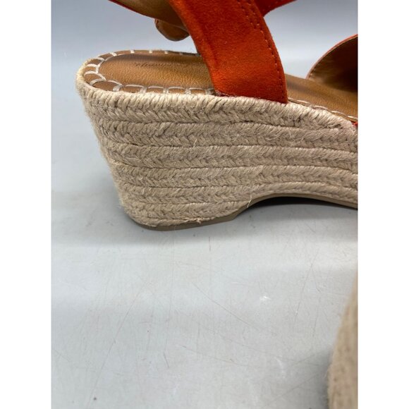 universal thread wedge heel sandals buckle orange platform shoes size 9 READ - Picture 7 of 12